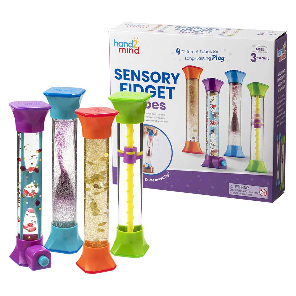 リラックスキラキラボトル　お子さんが１人で長く遊べるおもちゃ　ボトル4本入り　SENSORY FIDGET Tubes　子どもの気持ちを落ち着かせ感情のコントロールをサポート