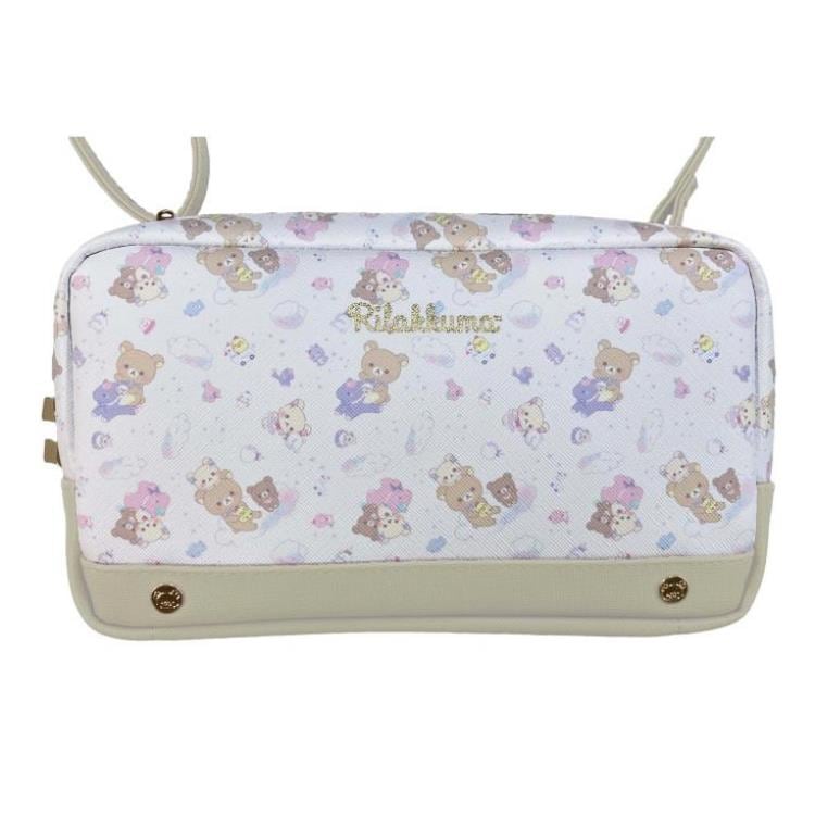 リラックマ 横型ウォレットショルダー アイボリー 長財布 ショルダー付き インクジェット 152052