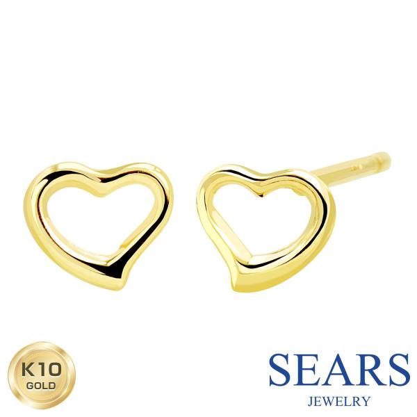 ピアス レディース K10 スタッドピアス ハート 10金 スタッド 誕生日 プレゼント ゴールド ギフト ジュエリー