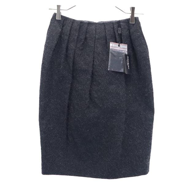 未使用 モヘアブレンド ミニ丈 スカート F36 黒系 レディース