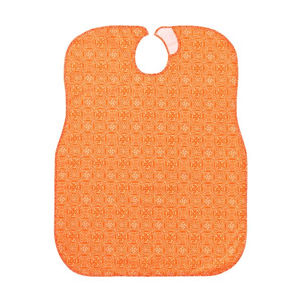 （まとめ）カワモト 食事用エプロン レギュラー オレンジ 1枚 [x3セット]