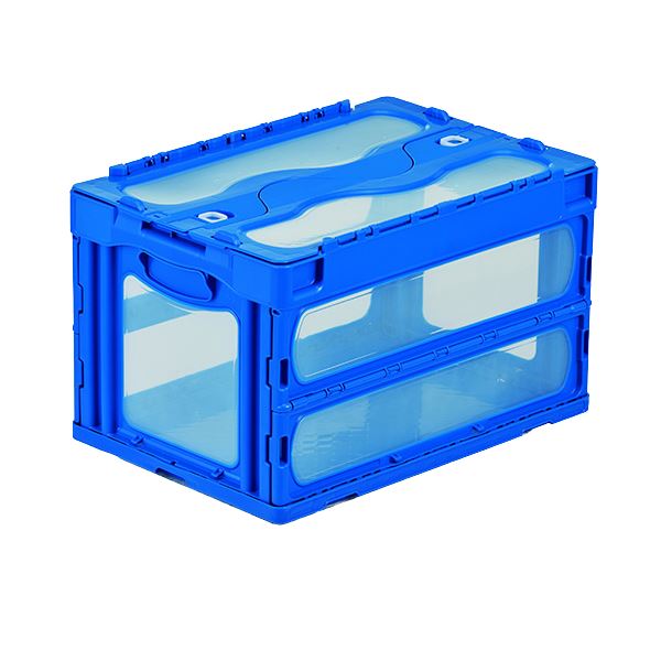 三甲 マドコン(マド付き折りたたみコンテナー) ブルー C-50B