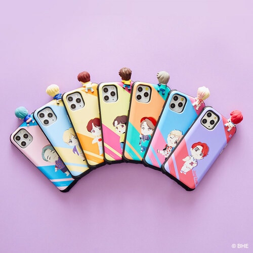 iPhoneケース Galaxyケース BTS フィギュア スライド カードバンパーケース ラインVer.