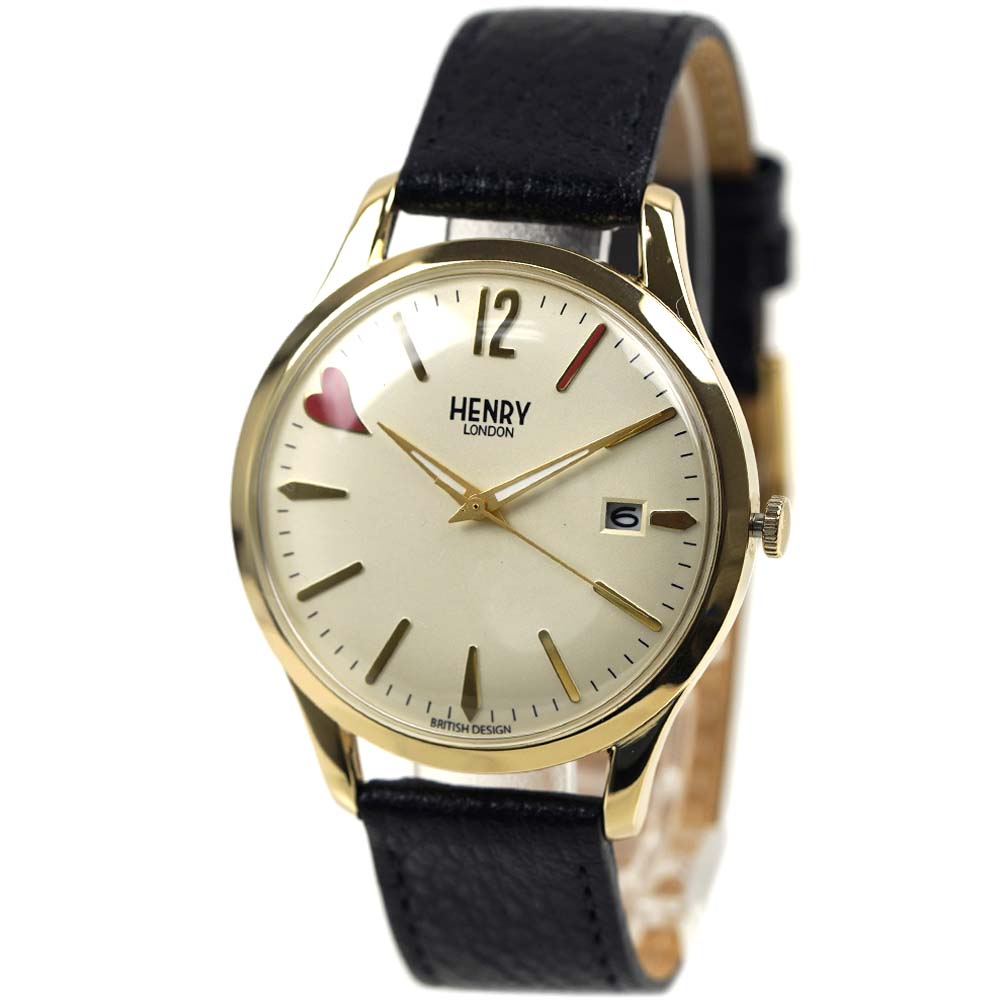 [アウトレット箱] ヘンリーロンドン 腕時計 レディース ユニセックス 日付カレンダー ハート HENRY LONDON HL39-S-0418