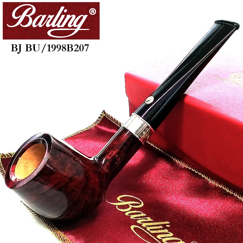 パイプ バーリング ベンジャミン 喫煙具 スターリングシルバー 天然木 スムース仕上げ 9mm 純銀 ブラウン BJ TA 1812 ライオン 高級 かっこいい たばこ Barling BENJAMI