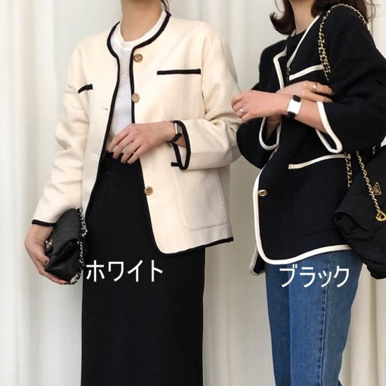 【取寄：納期2週間】ジャケット レディース ノーカラージャケット アウター ツイードジャケット ジャケット秋冬 冬新作 ツイード カジュアル 通勤 オフィス エレガント 金ボタン 可愛い