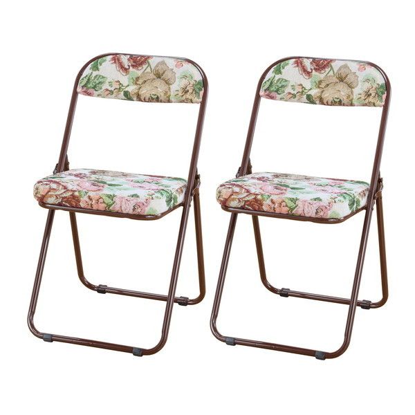 ファミリーライフ 軽くて折りたためる高座椅子 ゴブラン柄 ハイタイプ 2脚組(03989) メーカー直送