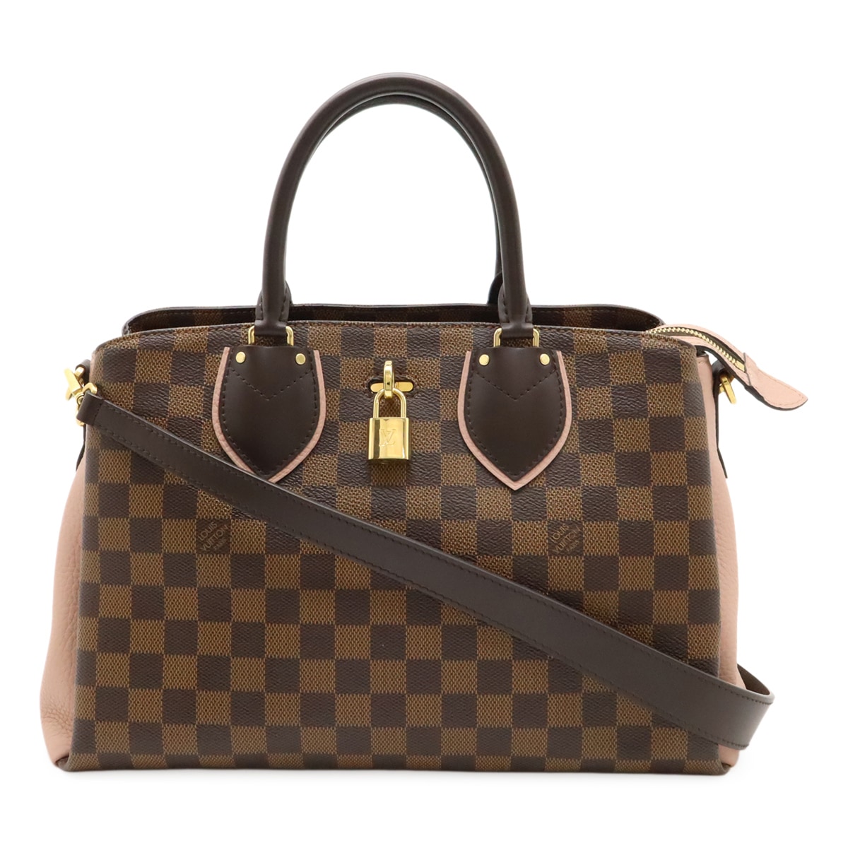 ダミエ ノルマンディー ハンドバッグ 2WAY ショルダーバッグ セミショルダー ブラウン マグノリア ピンク N4148