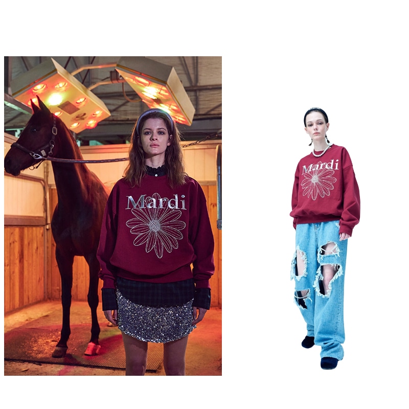 MARD 正規品 SWEATSHIRT FLOWERMARDI METALLIC NEEDLEWORK 人気商品