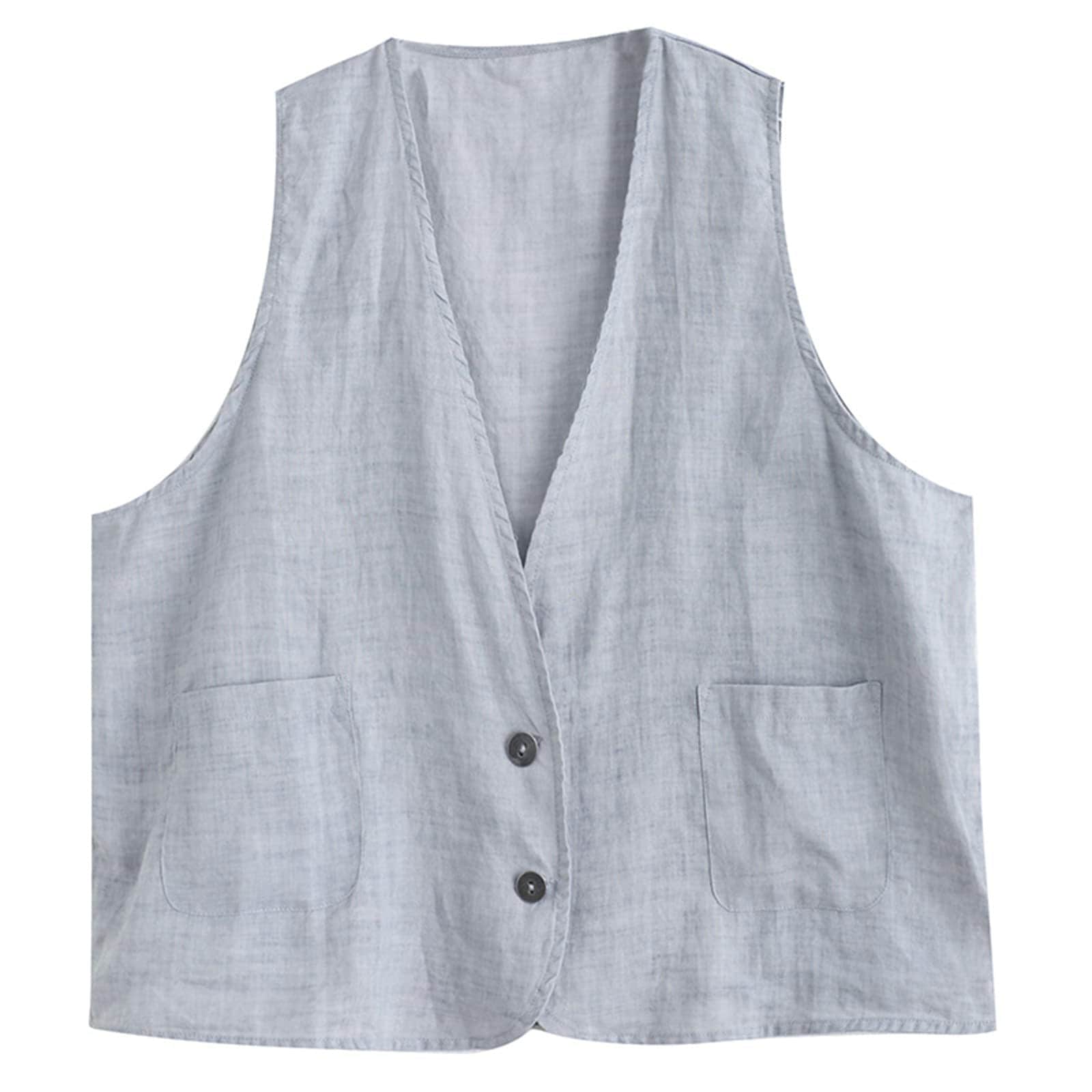 ベスト レディース 夏 サマーベスト 綿麻 ベスト 無地 薄手ジレベスト 前開け ノースリーブ アウター 夏物ベスト ショート丈 トップス スーツベスト 大き