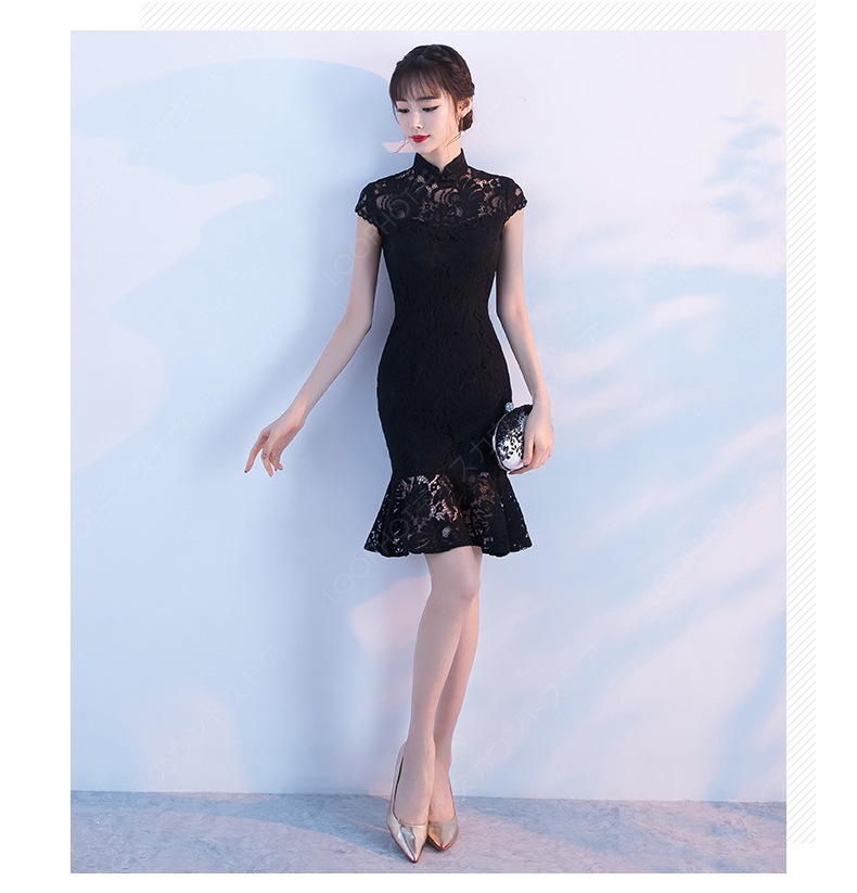 ドレス マーメイドドレス ブラック イブニングドレス パーティードレス 二次会 お呼ばれドレ タイトワンピース ウエディングドレス ナイトドレス-91