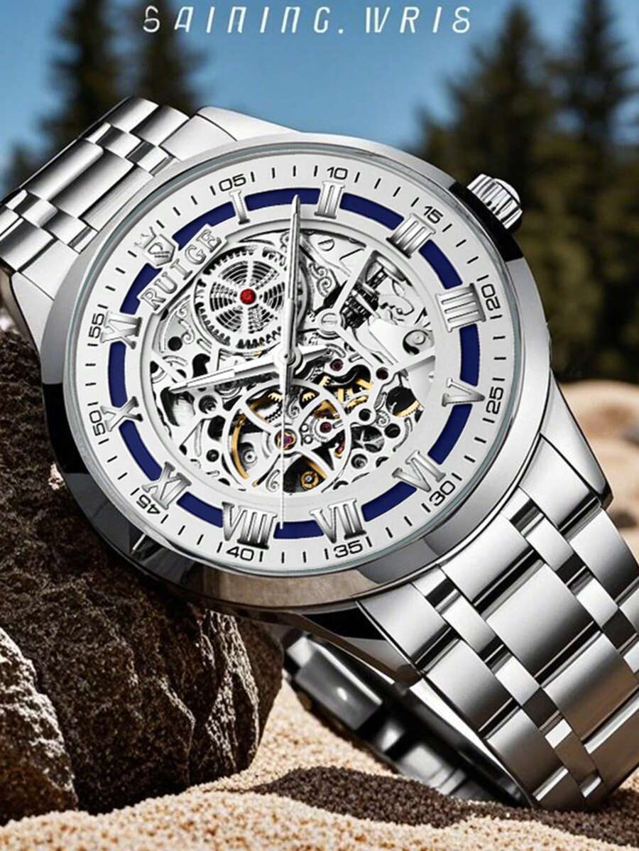 メンズ 機械式腕時計 自動巻 200m防水 ステンレス ハイブランド ビジネス プライベート ゴールド/ブラック/ グリーン weisikai HEIMDALLR 腕時計 メンズ, GMT 自動巻き 時計 ステンレス鋼 42.3mm