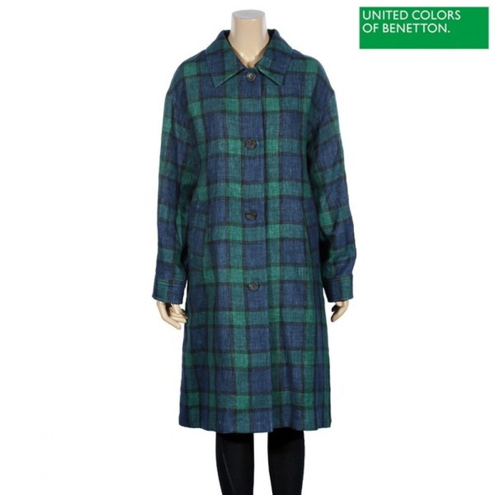 (ベネトン) ベネトンティモダブルチェックコート BACTA4411_GN
