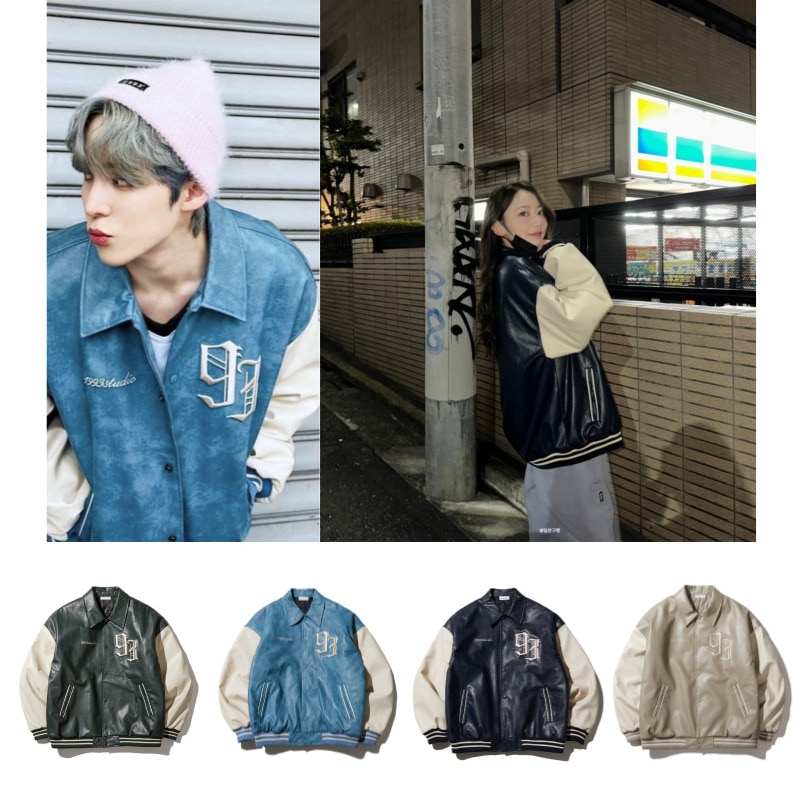 【ATEEZユンホ,Lesserafim サクラ着用】VINTAGE VARSITY JACKET　オーバーサイズジャンパー