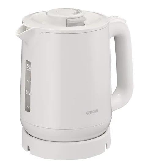 電気ケトル 湯沸かし 1.0L 転倒お湯漏れ防止 カラ炊き防止 蒸気レス ホワイト PCJ-A102WA