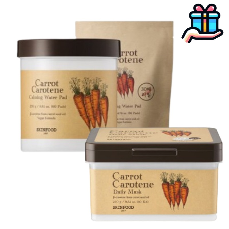 [韓国人気1+1企画セット]キャロットカロテンカーミングウォーターパッド 90枚 デイリーマスク 30枚 スキンケア 鎮静 拭き取りトナーパット にんじん トナーパッド 韓国コスメ