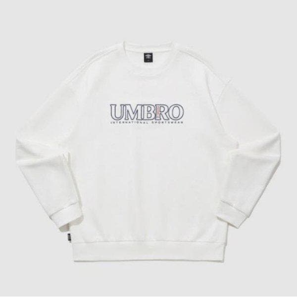 長袖Tシャツ LQC UQ121CFS16-WHT エッセンシャルプラス 刺繍レタリングスウェットシャツ WHITE