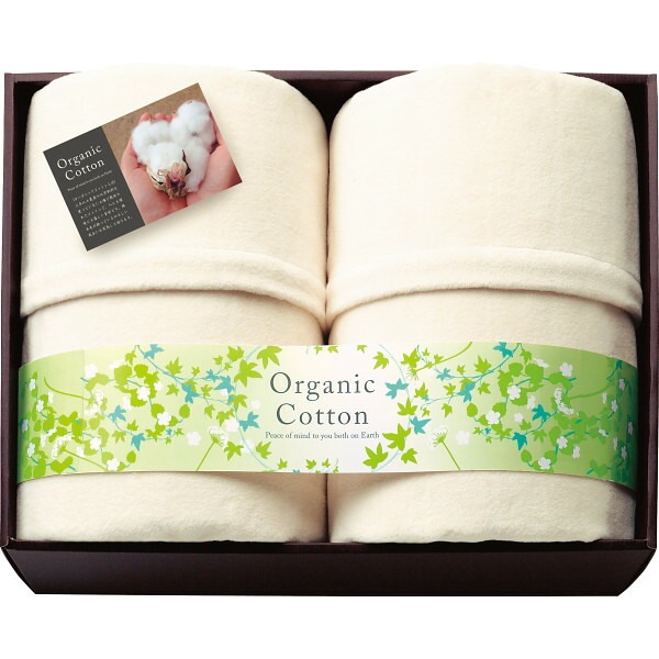 （ギフト）素材の匠 オーガニックコットン綿毛布2枚セット G-A