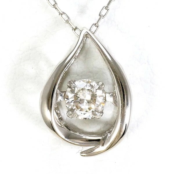 PT900 プラチナ PT850 ネックレス ダイヤ 0.13 約40cm ジュエリー 中古