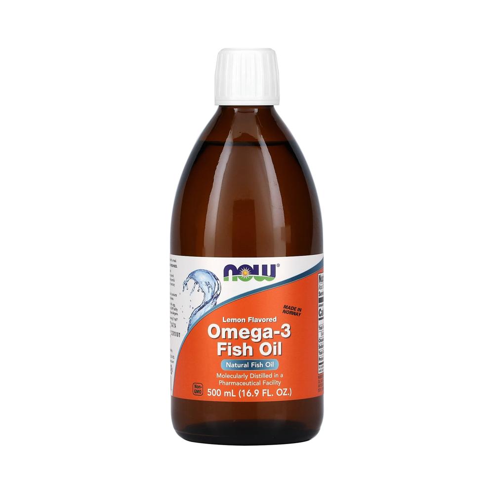 NOW Foods オメガ-3 フィッシュオイル レモン 16.9液量オンス (500 ml)