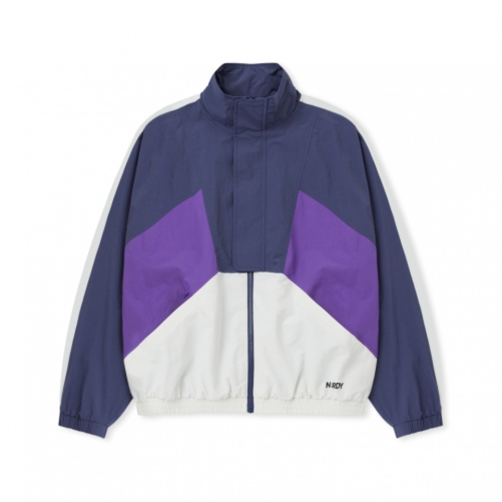 NERDY スポーティーカラーブロックウィンドブレーカーネイビー