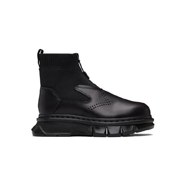 ブラック キュービスト ジッパー ブーツ 42005001 TP867787906