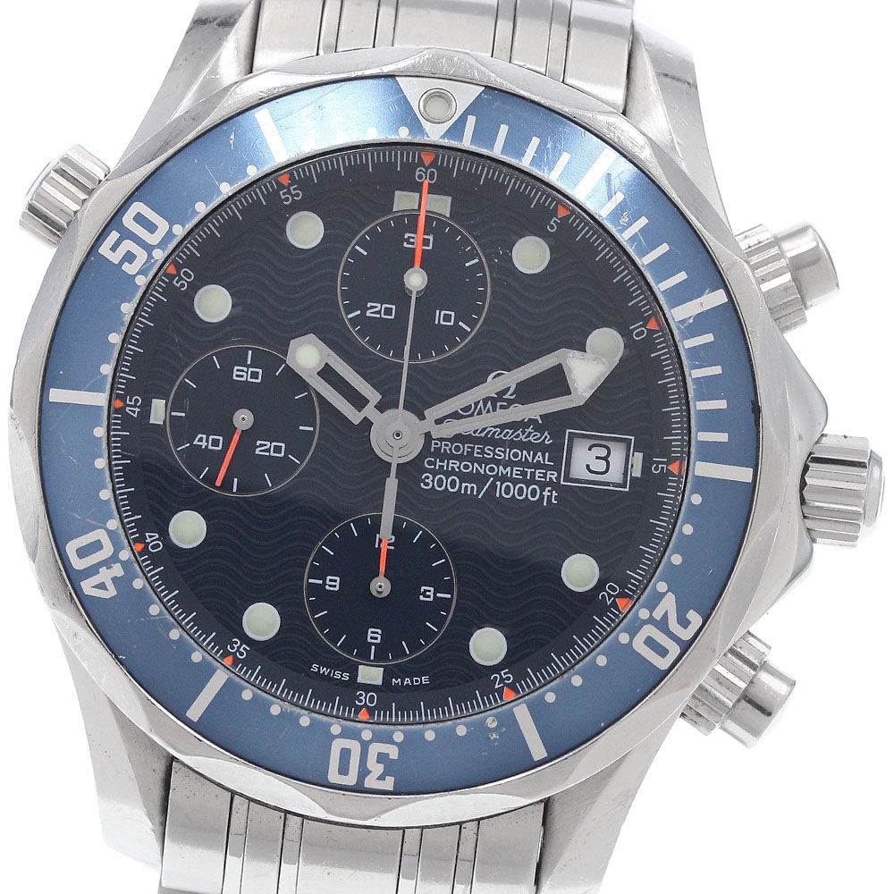 訳あり オメガ OMEGA 2599.80 シーマスター300 デイト クロノグラフ 自動巻き メンズ 保証書付き_952360【中古】