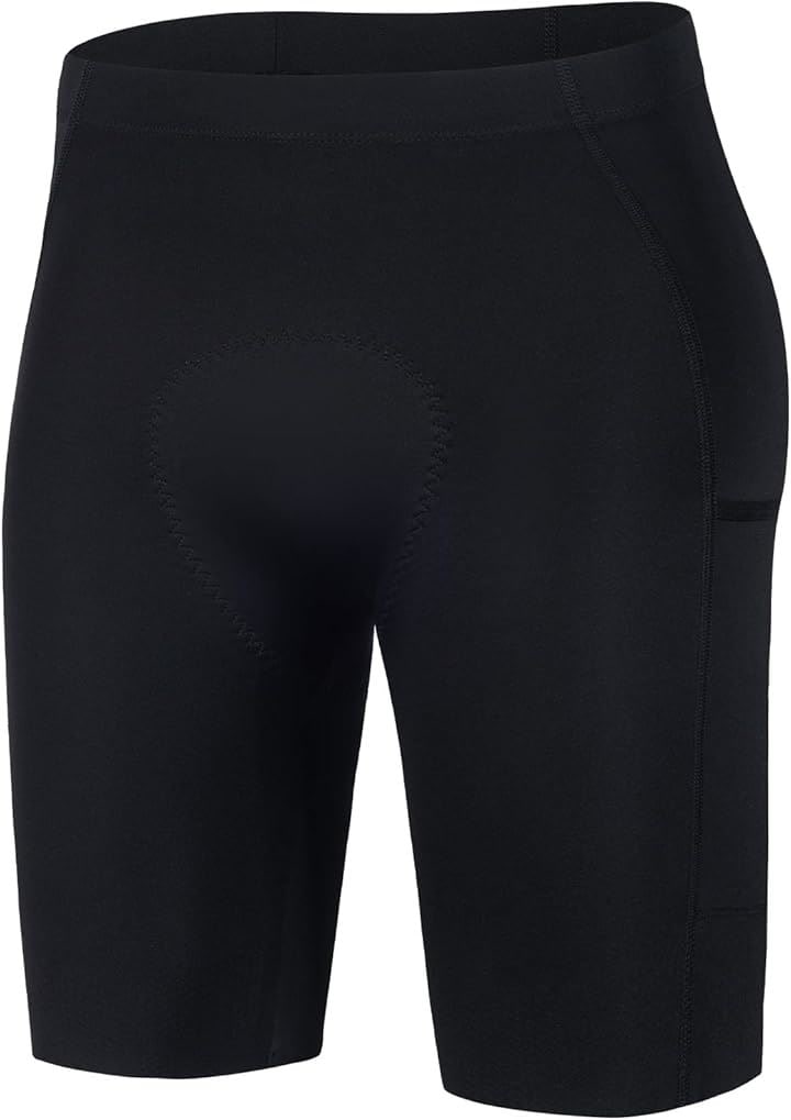 メンズサイクルパンツ ロードバイク用 パッド付 サイクリングショーツ 快適 春夏(ブラック, M)