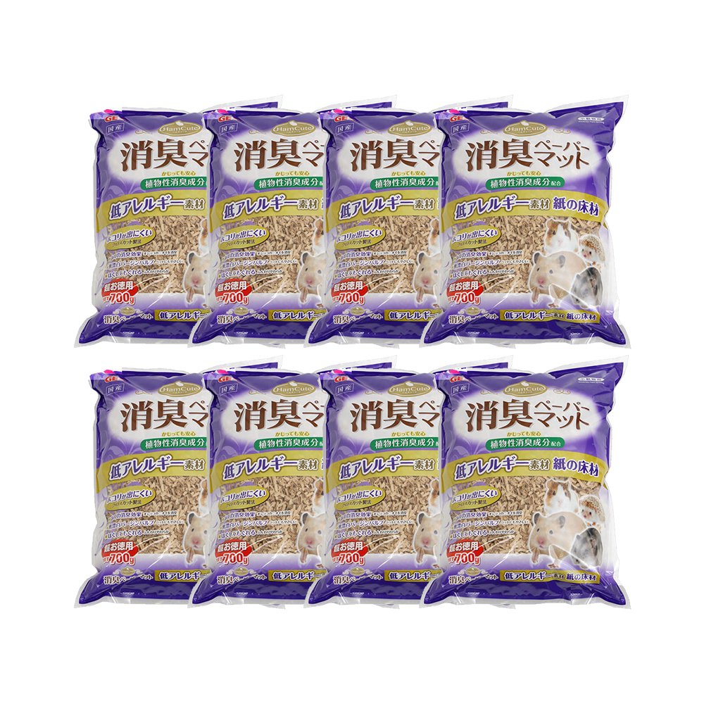 ＧＥＸ　ハムキュート　消臭ペーパーマット　７００ｇX８袋　ハムスター　床材　ハリネズミ　ＣＲＣ50―50―33―40―00