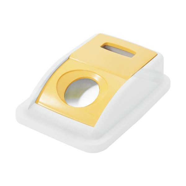 （まとめ） 分別ダスター #45（フタ） 丸穴イエロー BDF42HT 1個 [x10セット]