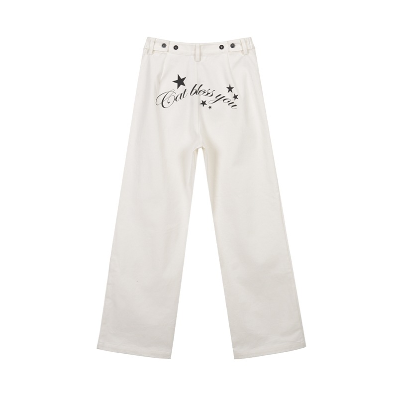 LETTERING CHINO PANTS - WHITE