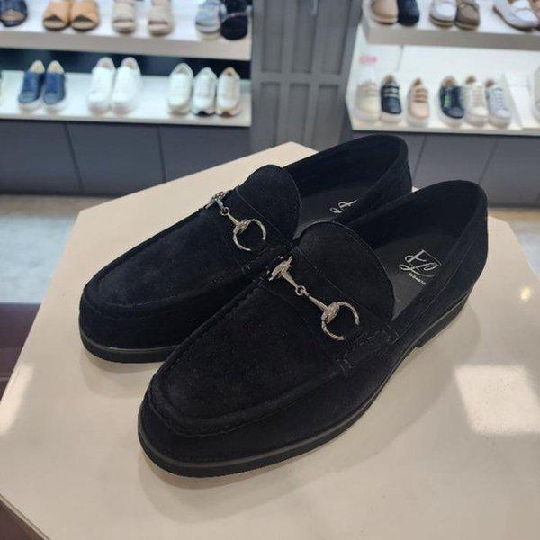 HC10 メンズスエードカジュアルローファーブラック LCMD22U43919 (40044923)