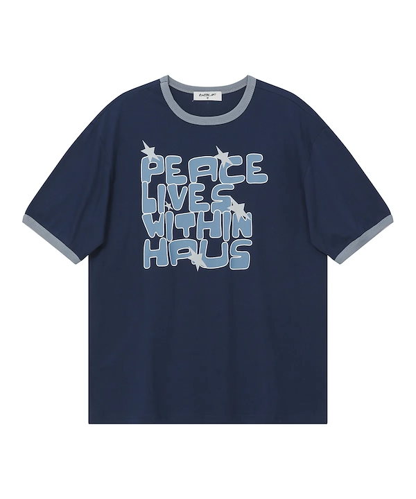 韓国 ユニセックス ロゴTシャツ[BAUF] PEACE RINGER T-SHIRT Qoo10 BAUF PEACE RINGER ロゴ 半袖 T