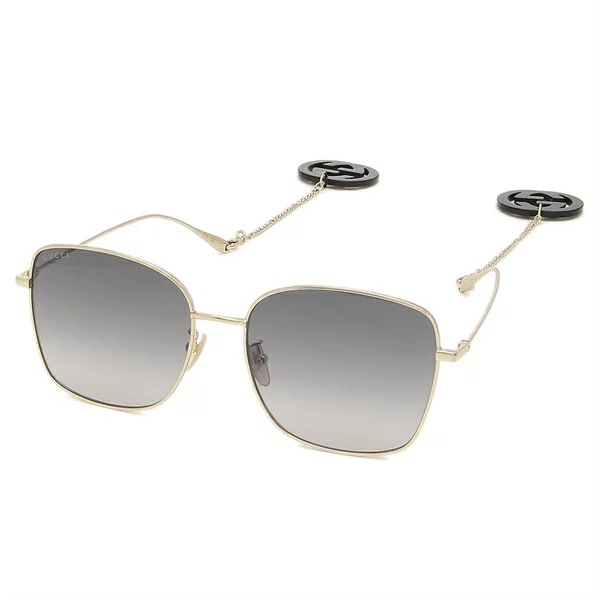 サングラス アイウェア 60サイズ グレー ゴールド メンズ レディース GG1030SK 001