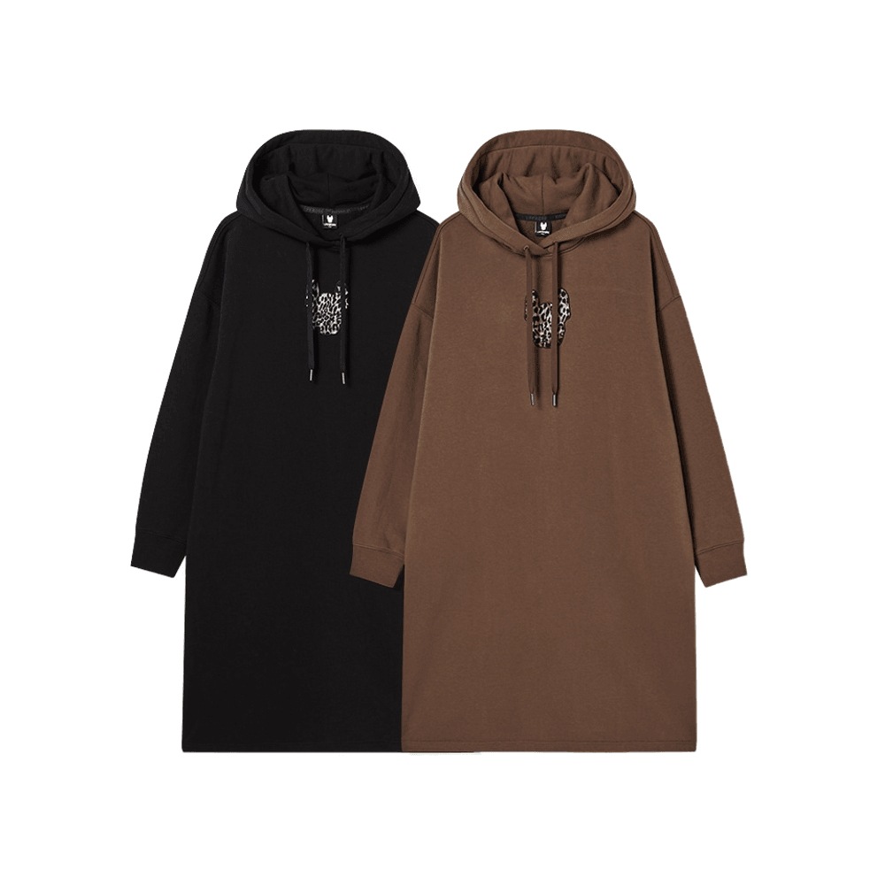 レディース） レオパード ラドック プリント フードワンピース