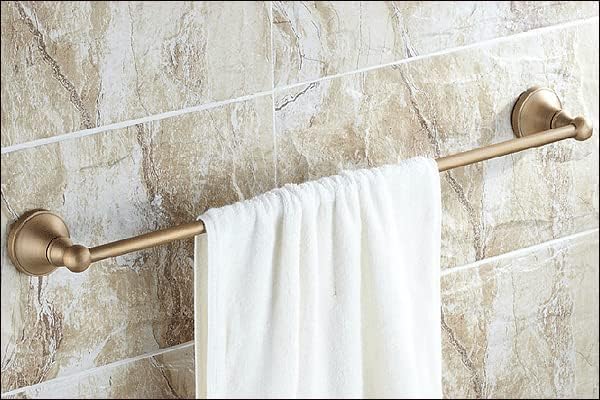 タオル掛け トイレ 真鍮 タオルハンガー タオルバー アンティーク ゴールド タオル掛け アイアン ハンガーラック 幅50 洗面所 洗面所 キッチン 風呂場 浴室用タオルバー タオルリング ネジ式 [