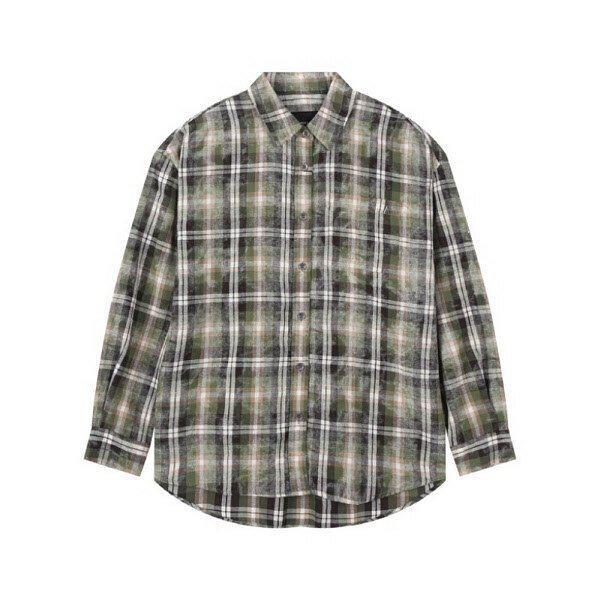 [] 女性) ウォッシュ加工ルーズフィットチェック長袖シャツ (B253SH510P1) (P003772430)