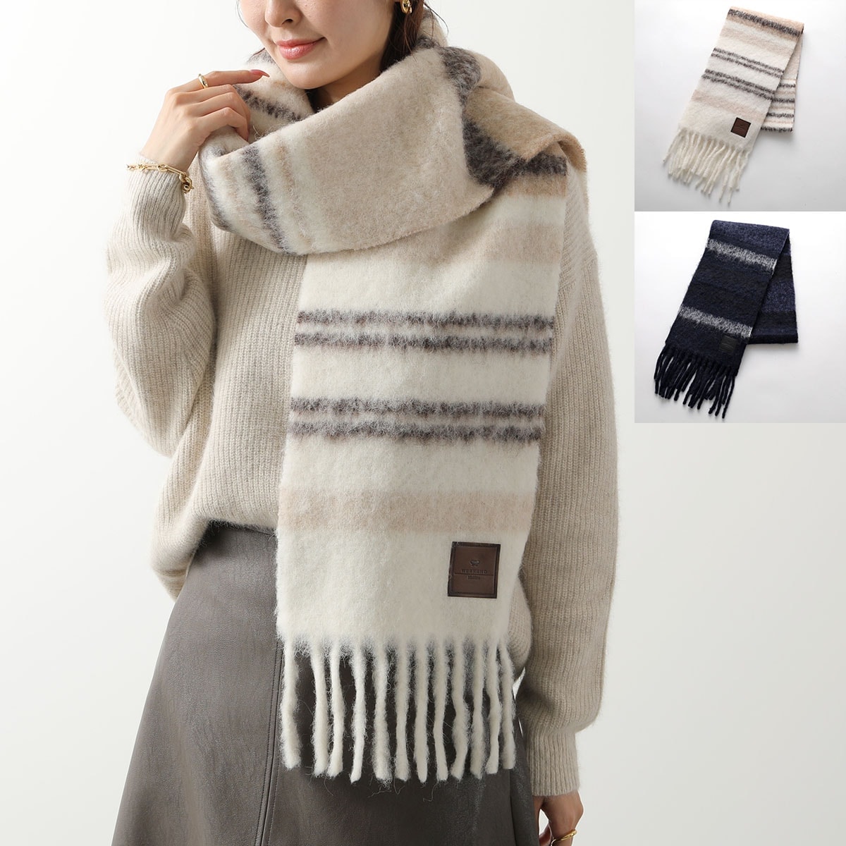 WEEKEND MAX MARA ウィークエンド マックスマーラ マフラー UGOLINA ウゴリーナ レディース アルパカ ブレンド ストール フリンジ ロゴパッチ カラー2色