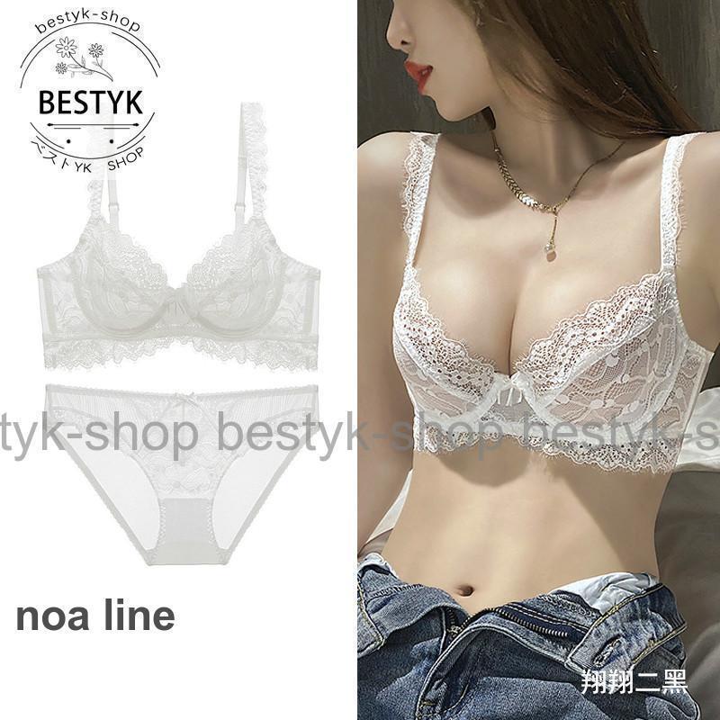 ブラジャー 春の装いが出回る総レース ショーツ セット レディース ノンパッド ノンパテッド ノーパッド パッドなし 透け感 刺繍 花柄 ABCD