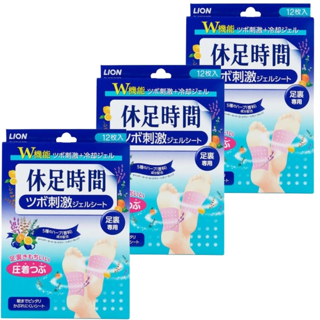 【まとめ買い】 3個休足時間 ツボ刺激ジェルシート 12枚