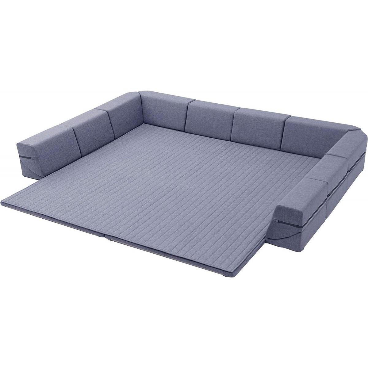 【I】セルタン(CELLUTANE) ラグマット ダブルコーナーソファ付き ZONIA Mサイズ インディゴブルー　プレイマット 【受注生産品】【代引不可/沖縄・離島不