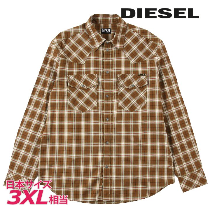 長袖シャツ メンズ S-OCEAN-CHECK-NW チェック柄 スナップボタンフロント die-m-t-f8-14k