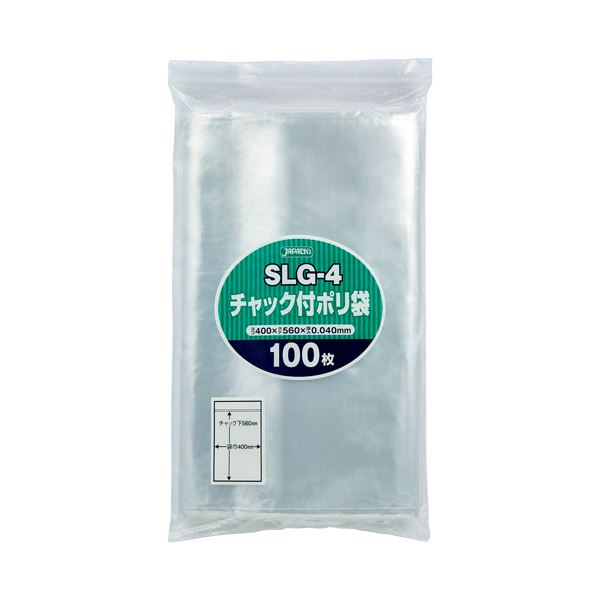 ジャパックスチャック付きポリ袋 SLサイズ SLG-4 1パック（100枚） 5,701円