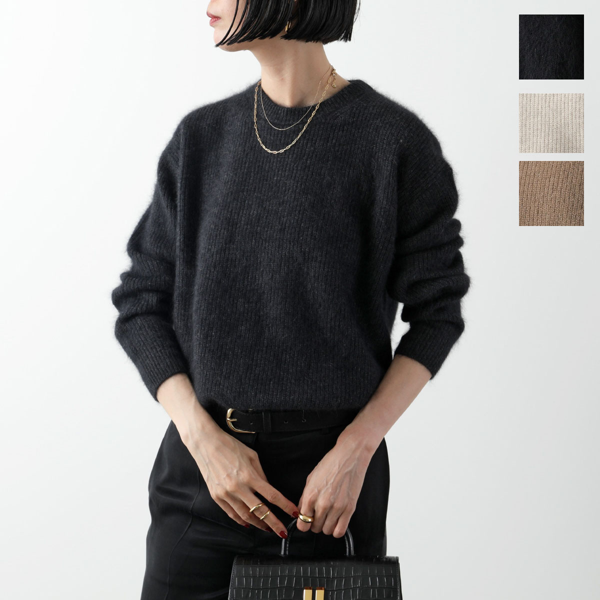 C.T.plage シーティー・プラージュ セーター Raccoon fox crew neck pullover CT23109K CT23109BS プルオーバー ウール混ナイロン ニット 長袖