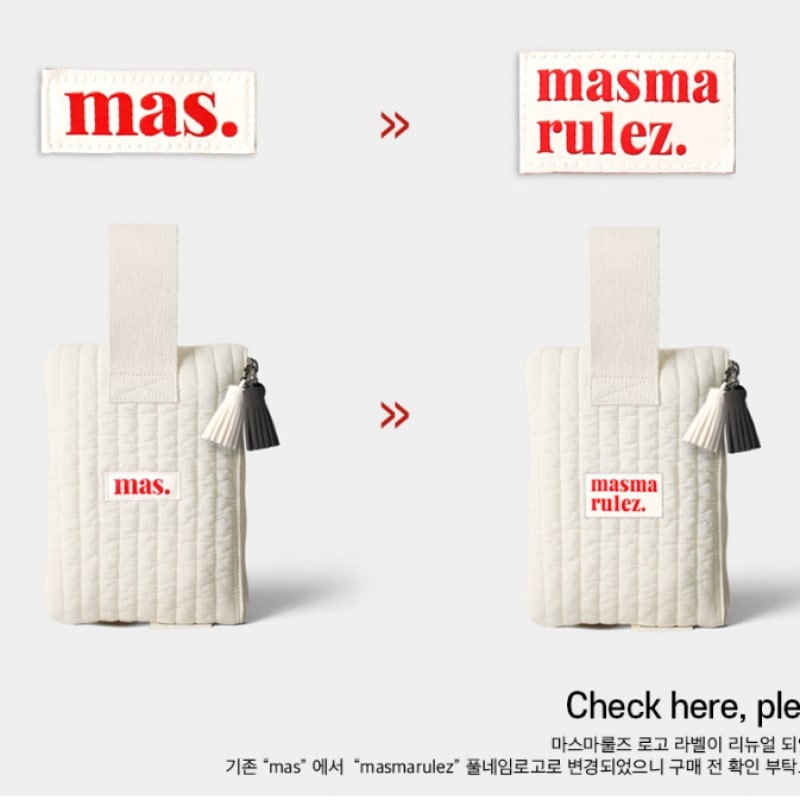 MASMARULEZ ストラップポーチ _ ステッチコットンアイボリー