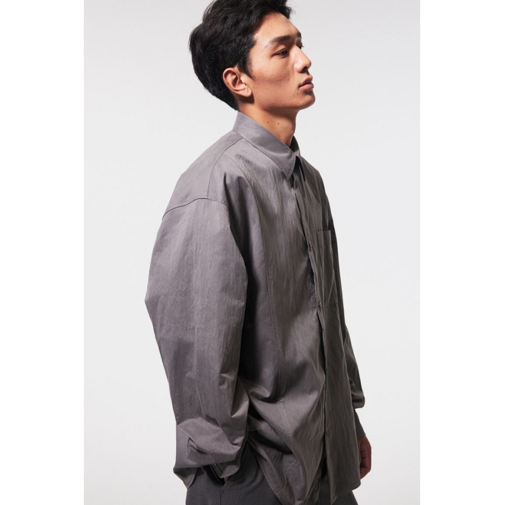 H&M ルーズフィットオーバーシャツダークグレー