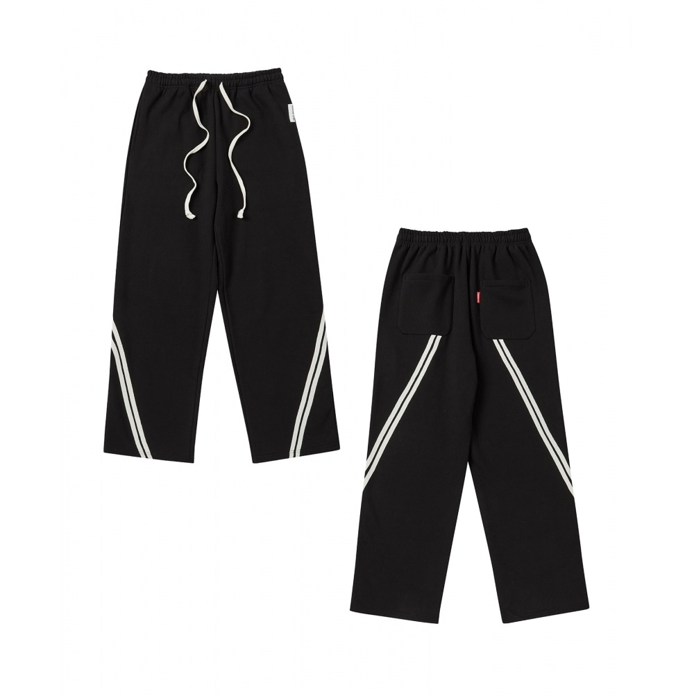 ビヨンドクローゼット [コレクションライン] アーカイブディテールツイストジャージーワイドパンツブラック