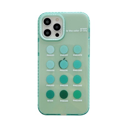 フレッシュミントグラデーショングリーンカラーパレットiPhone12 シェルiPhone11 シェル 最初の 100％品質