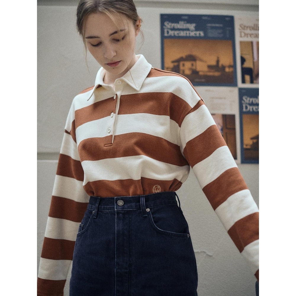 LOEUVRE(ロエヴル) ストライプポロTシャツ SW2AE715 92