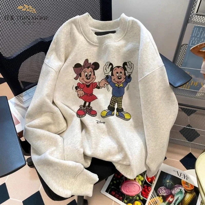 大好評 Zla450g重ポンド狐絨毛ミッキー漫画プリント無帽ガーディアン女性秋冬新カーディガン上着特売